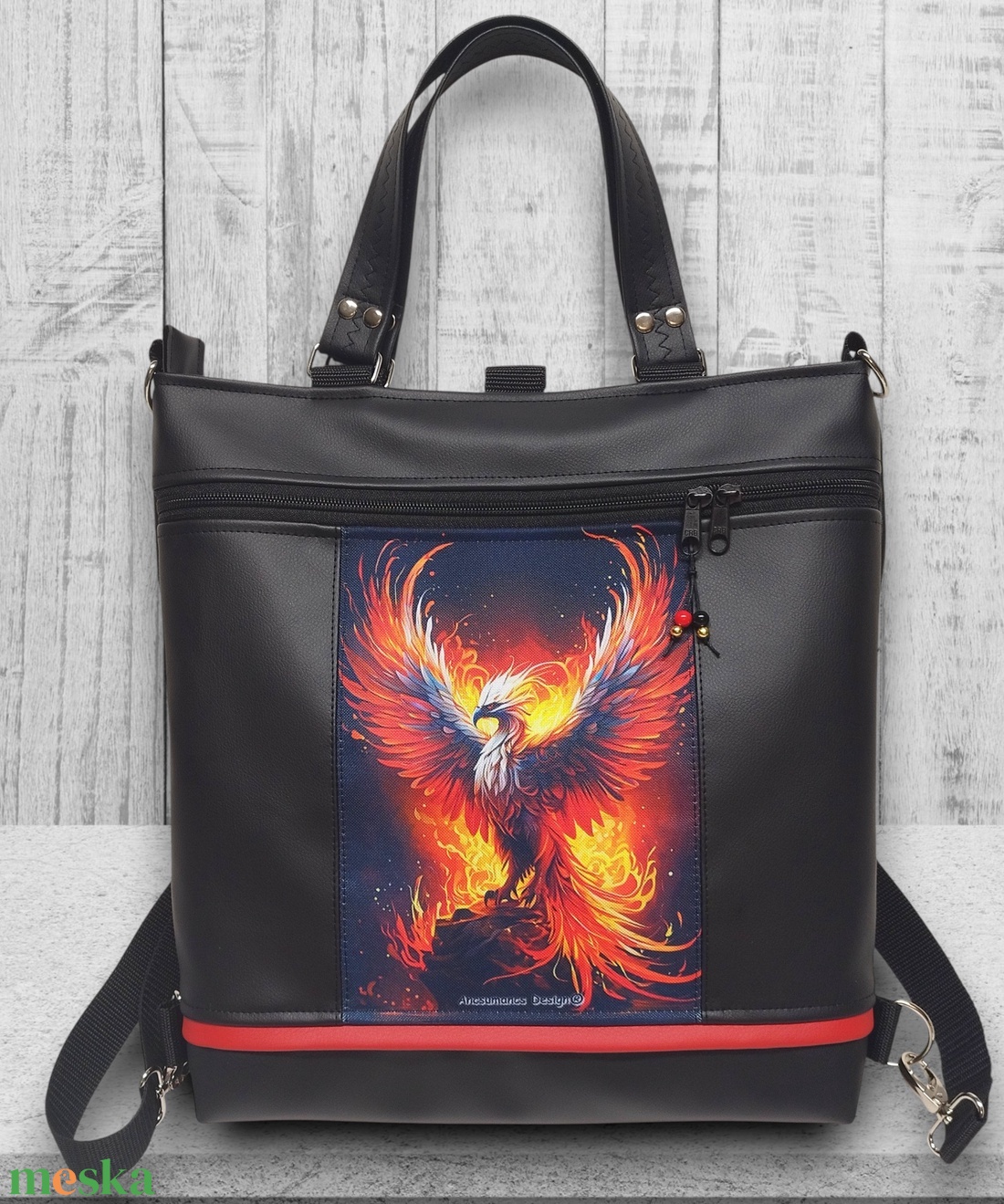 Főnixmadár 4in1 nagy csini nagypaneles kis kézifüles univerzális táska hátizsák - táska & tok - variálható táska - Meska.hu