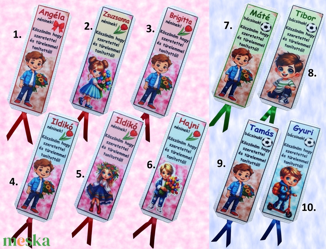 Névre szóló designer könyvjelző tanároknak tanév vége Köszönöm hogy tanítottál - könyv & zene - könyvjelző - Meska.hu