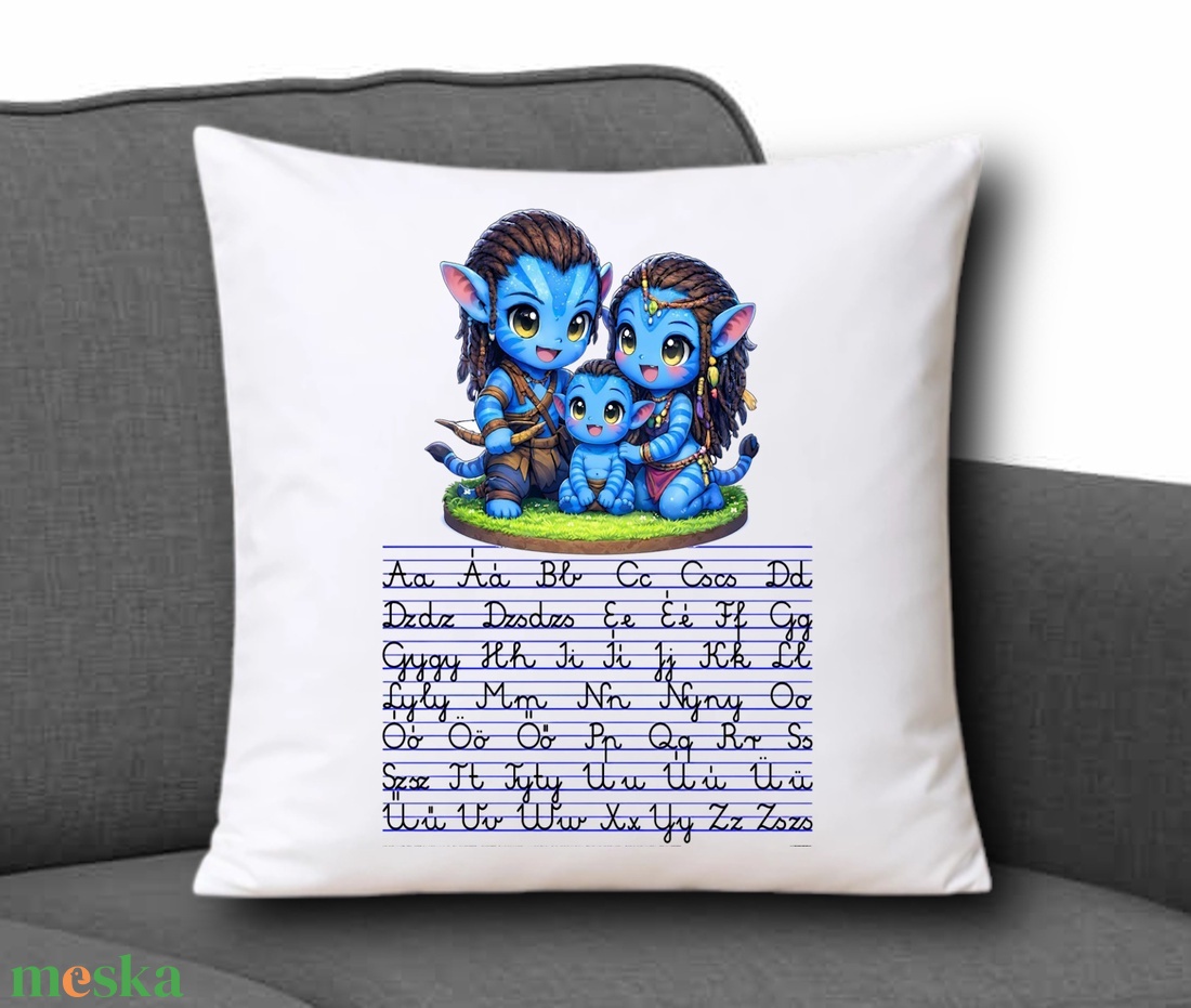 Játékos tanulás! ABC mintás párna 35x35cm - Avatar 001 - otthon & életmód - lakástextil - párna & párnahuzat - díszpárna (belsővel együtt) - Meska.hu