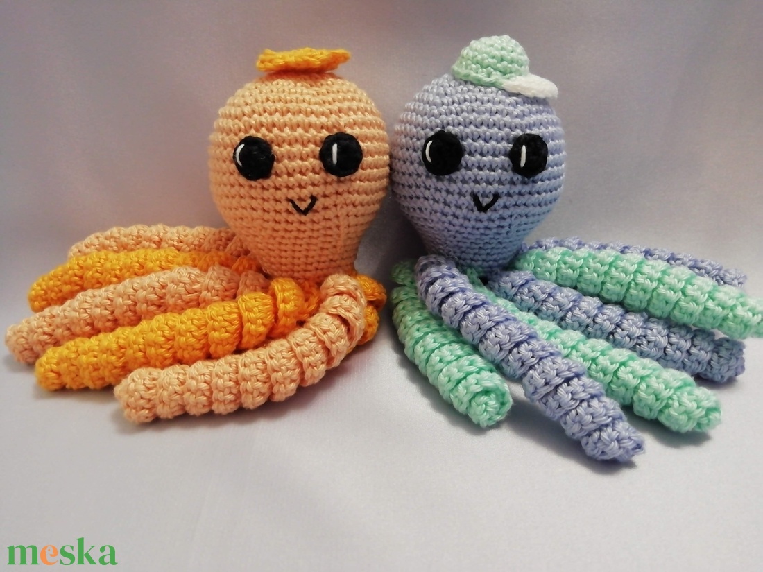 Horgolt Huncutka polip - játék & sport - plüssállat & játékfigura - polip - Meska.hu