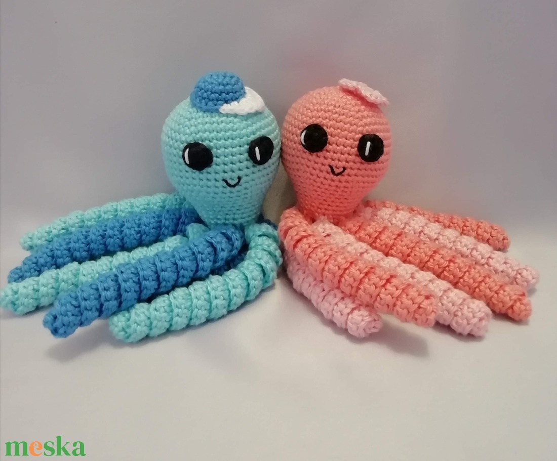 Horgolt Huncutka polip - játék & sport - plüssállat & játékfigura - polip - Meska.hu