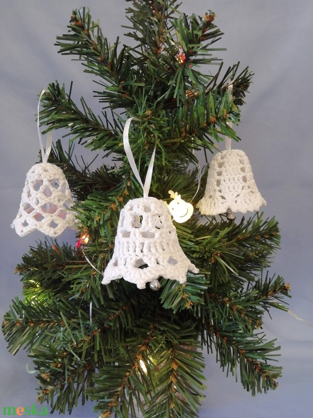 Horgolt csengő 3db/csomag - karácsony - karácsonyi lakásdekoráció - karácsonyfadíszek - Meska.hu