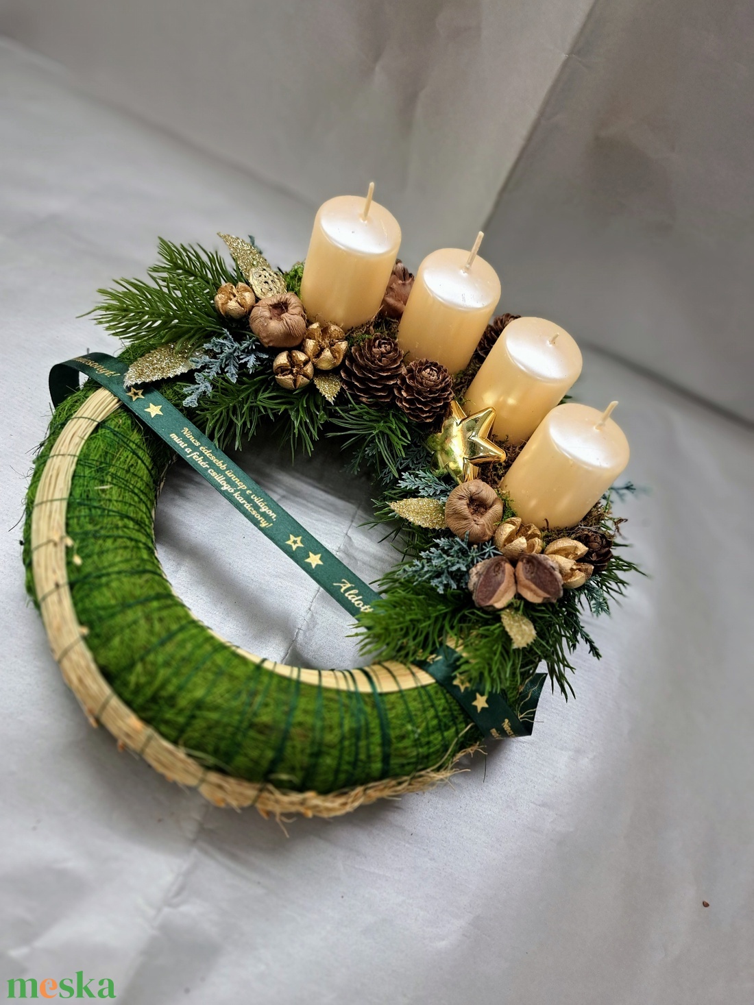 Tartós adventi koszorú 1. - otthon & életmód - dekoráció - virágdísz és tartó - koszorú - Meska.hu