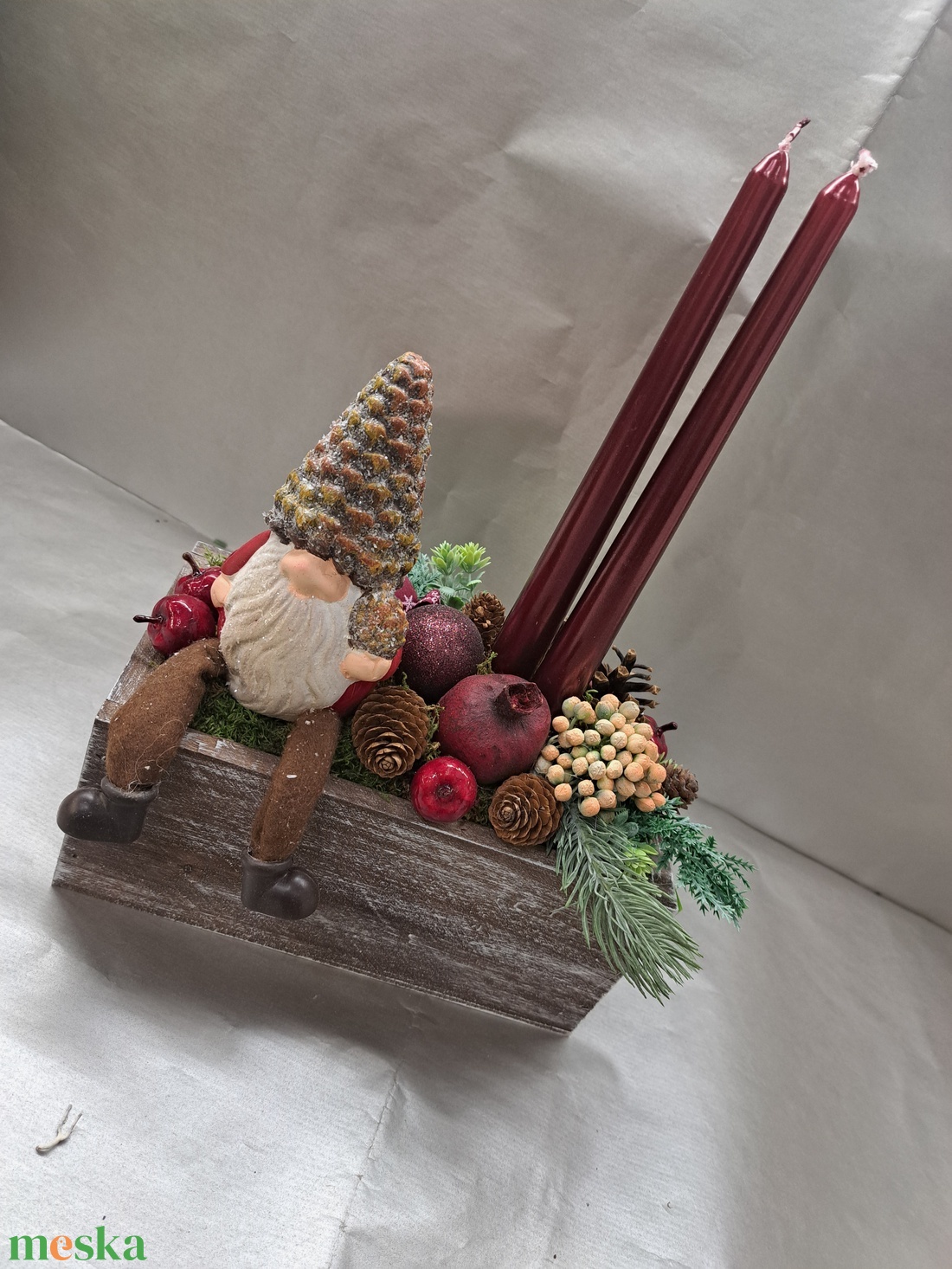 Fadobozka Mikulással - karácsony - karácsonyi lakásdekoráció - karácsonyi lakásdíszek - Meska.hu