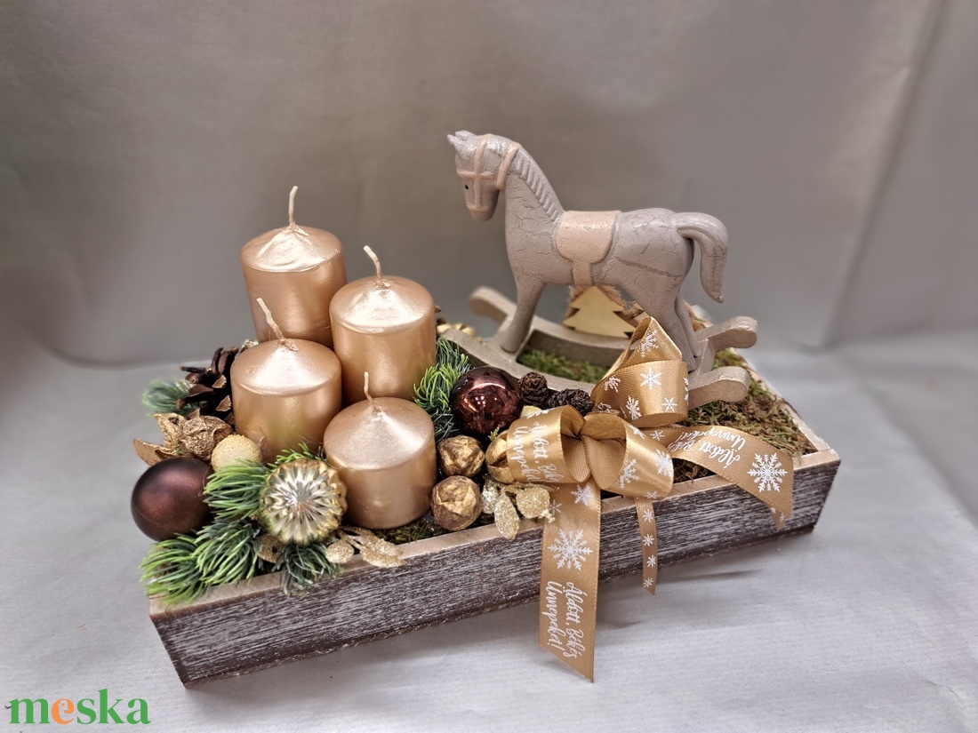 Hintalovas adventi asztaldísz - karácsony - adventi díszek - adventi asztaldísz - Meska.hu