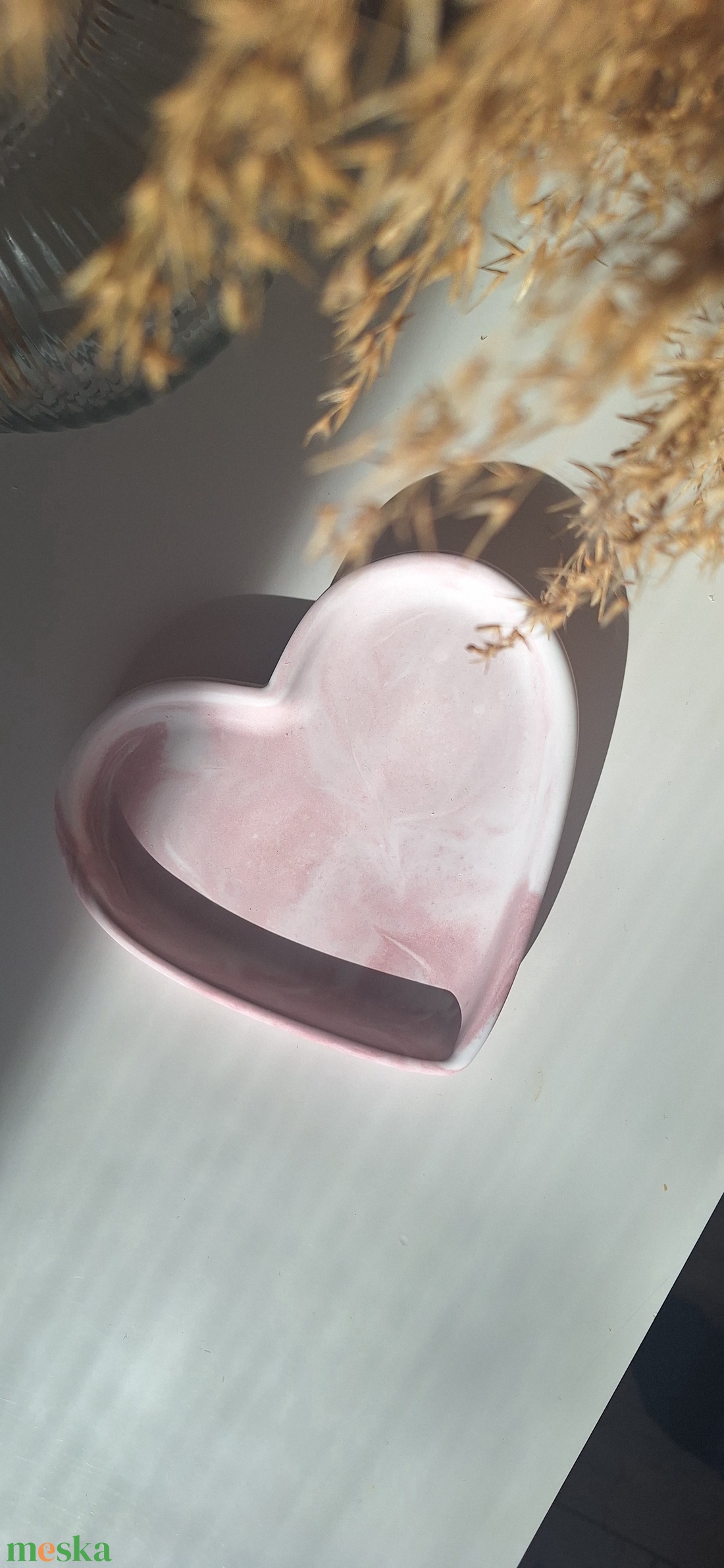 Kézműves szív alakú dekorációs tálka - otthon & életmód - dekoráció - asztal és polc dekoráció - zuzmódekoráció, mohadekoráció - Meska.hu