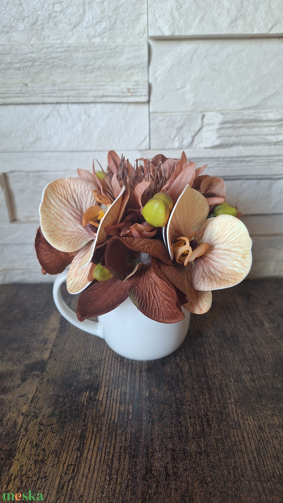 Orchideás ajtódísz és bögrés dísz szett - otthon & életmód - dekoráció - ajtó- és ablak dekoráció - ajtódísz & kopogtató - Meska.hu