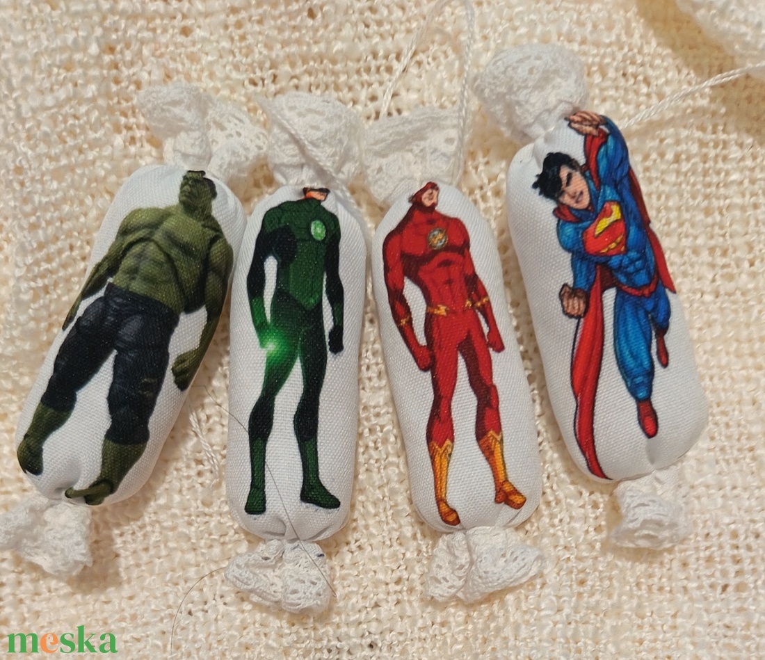 Textil szaloncukor  - karácsony - karácsonyi lakásdekoráció - karácsonyfadíszek - Meska.hu