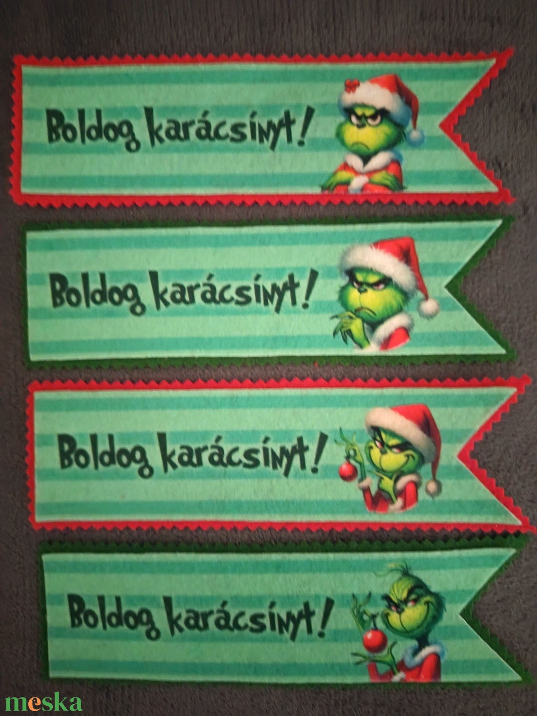 Grincses filc könyvjelző  - könyv & zene - könyvjelző - Meska.hu