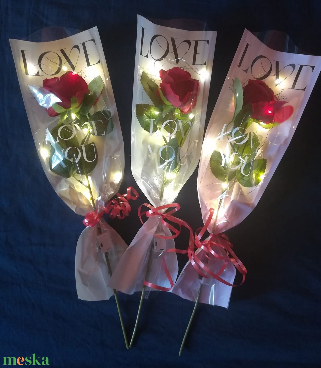 Örök rózsa világítással - otthon & életmód - dekoráció - asztal és polc dekoráció - asztaldísz - Meska.hu