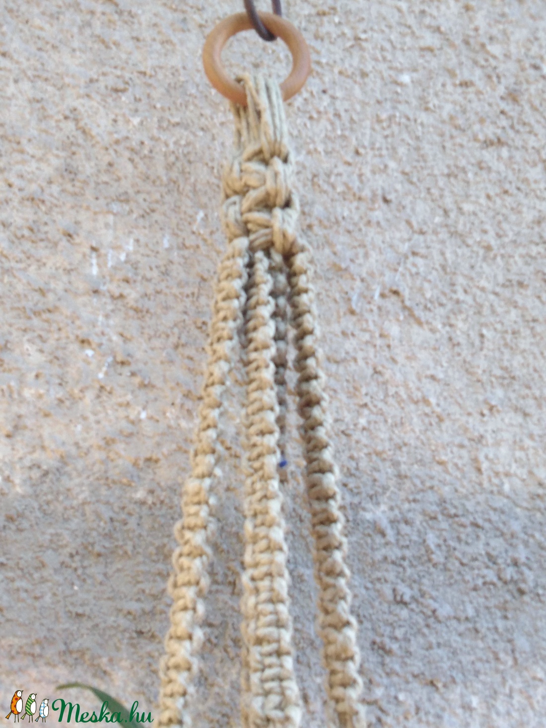 Makramé virágtartó kender - otthon & életmód - ház & kert - ház & kert - Meska.hu