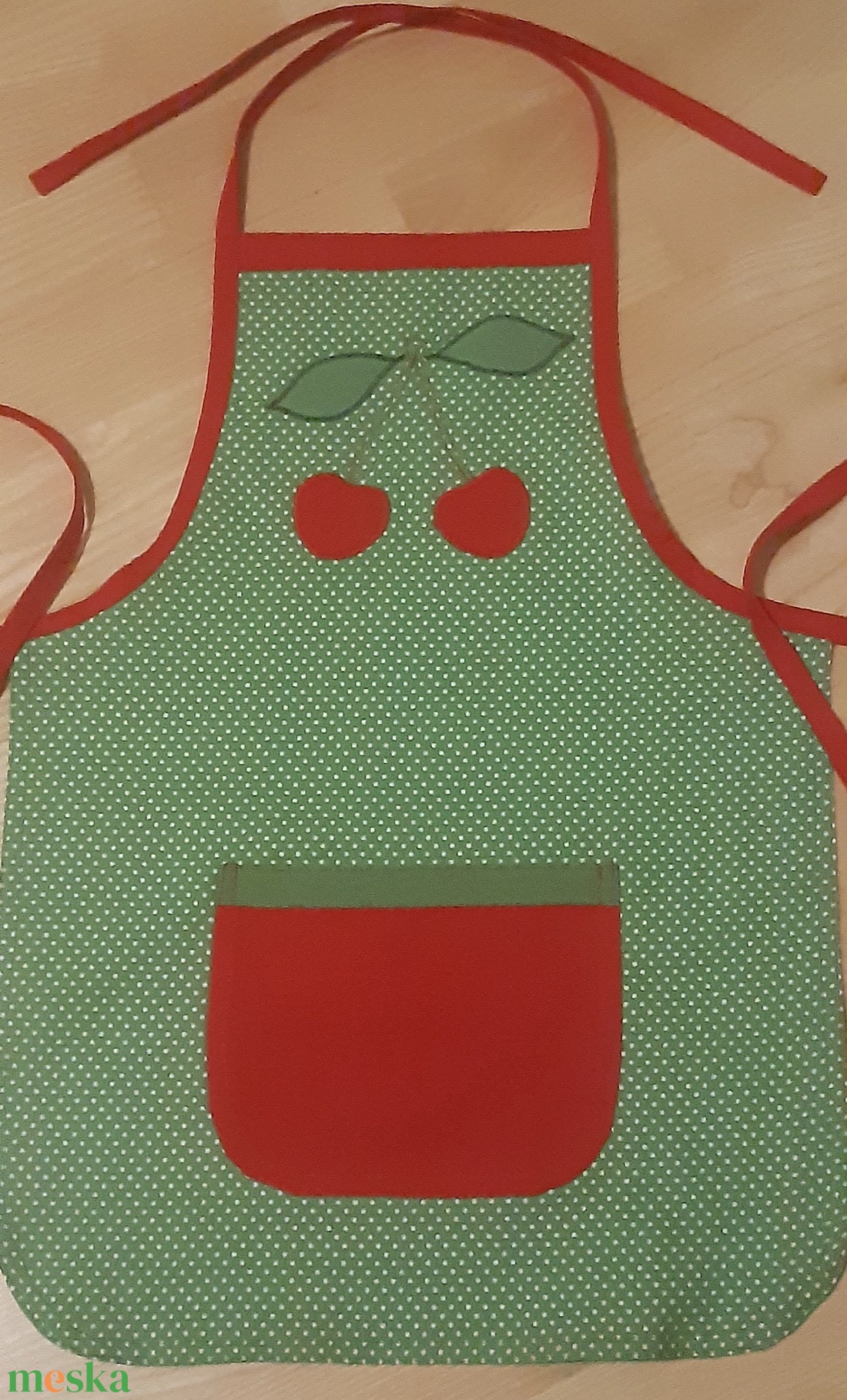 Cseresznyés kötény - otthon & életmód - konyhafelszerelés, tálalás - konyhai textil - kötény - Meska.hu