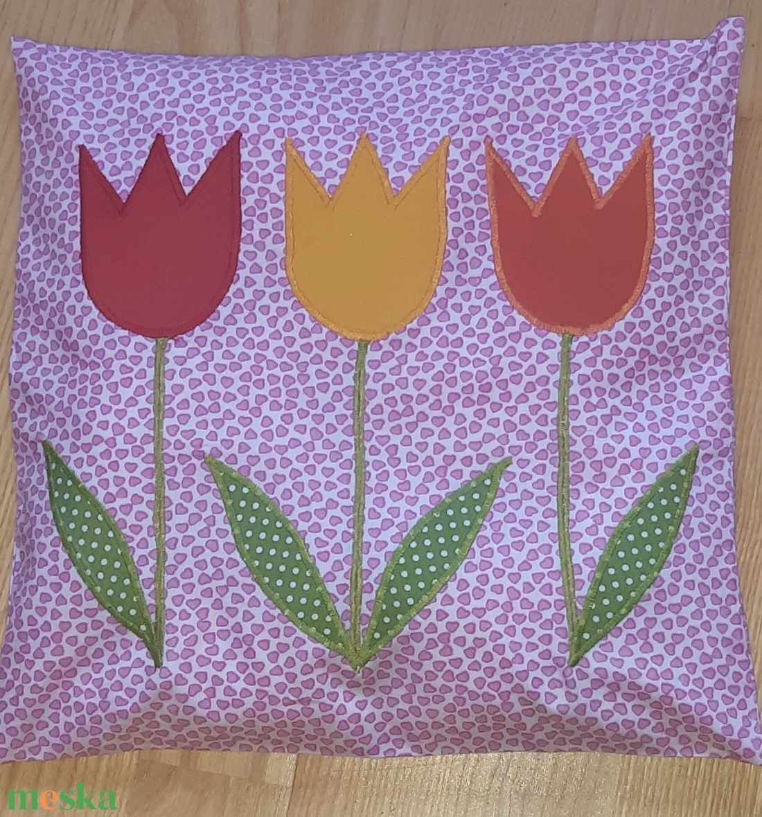 Tulipános párna  - otthon & életmód - babaszoba, gyerekszoba - babaszoba, gyerekszoba - Meska.hu