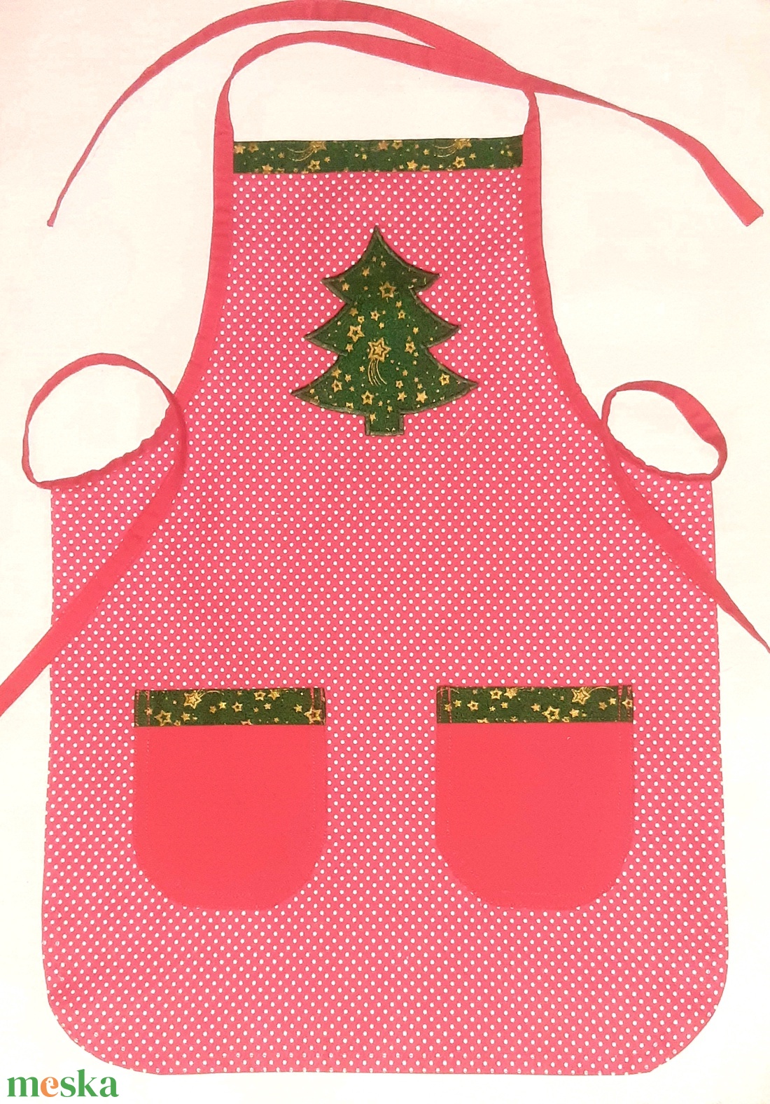 Karácsonyi kislány kötény - otthon & életmód - konyhafelszerelés, tálalás - konyhai textil - kötény - Meska.hu