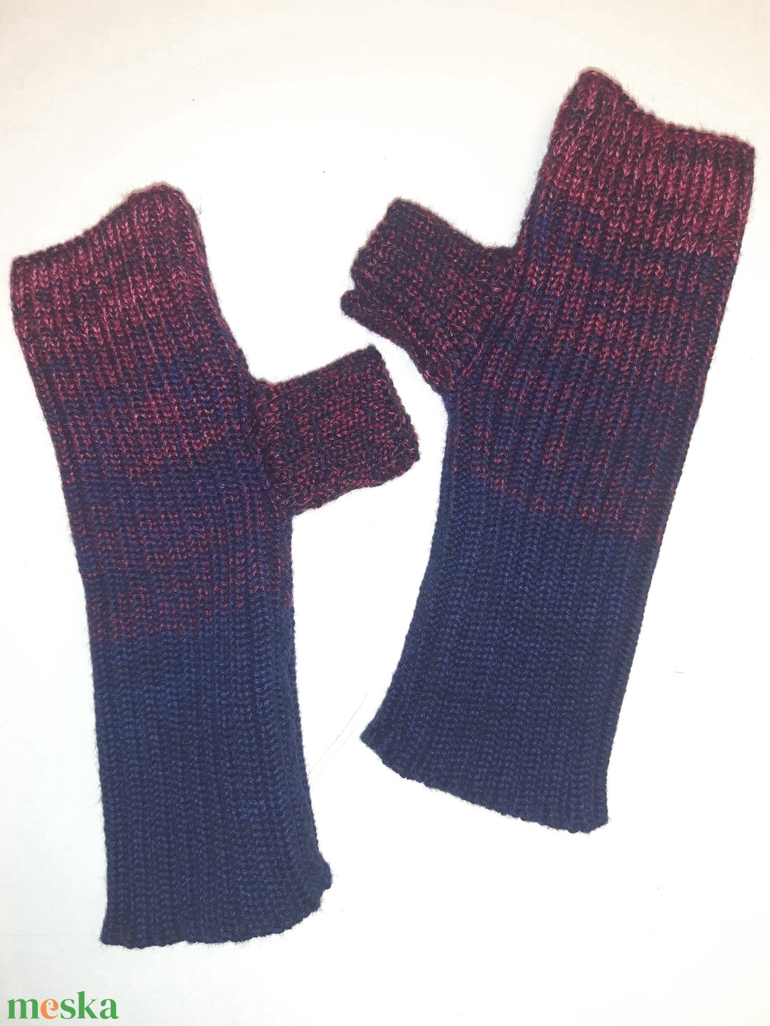 Kézmelegítő kötött, pink-s.kék - ruha & divat - sál, sapka, kendő - kesztyű - Meska.hu