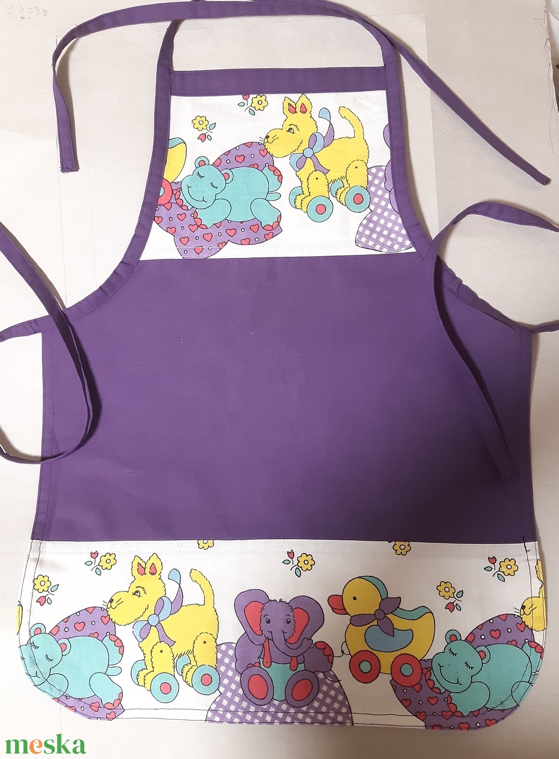 Lila gyerek kötény - otthon & életmód - konyhafelszerelés, tálalás - konyhai textil - kötény - Meska.hu