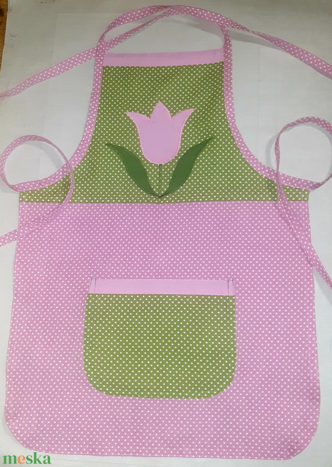 Tulipános kötény - otthon & életmód - konyhafelszerelés, tálalás - konyhai textil - kötény - Meska.hu