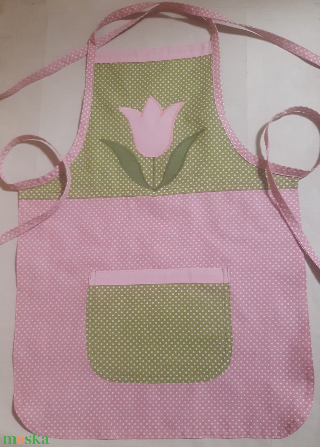 Tulipános kötény - otthon & életmód - konyhafelszerelés, tálalás - konyhai textil - kötény - Meska.hu