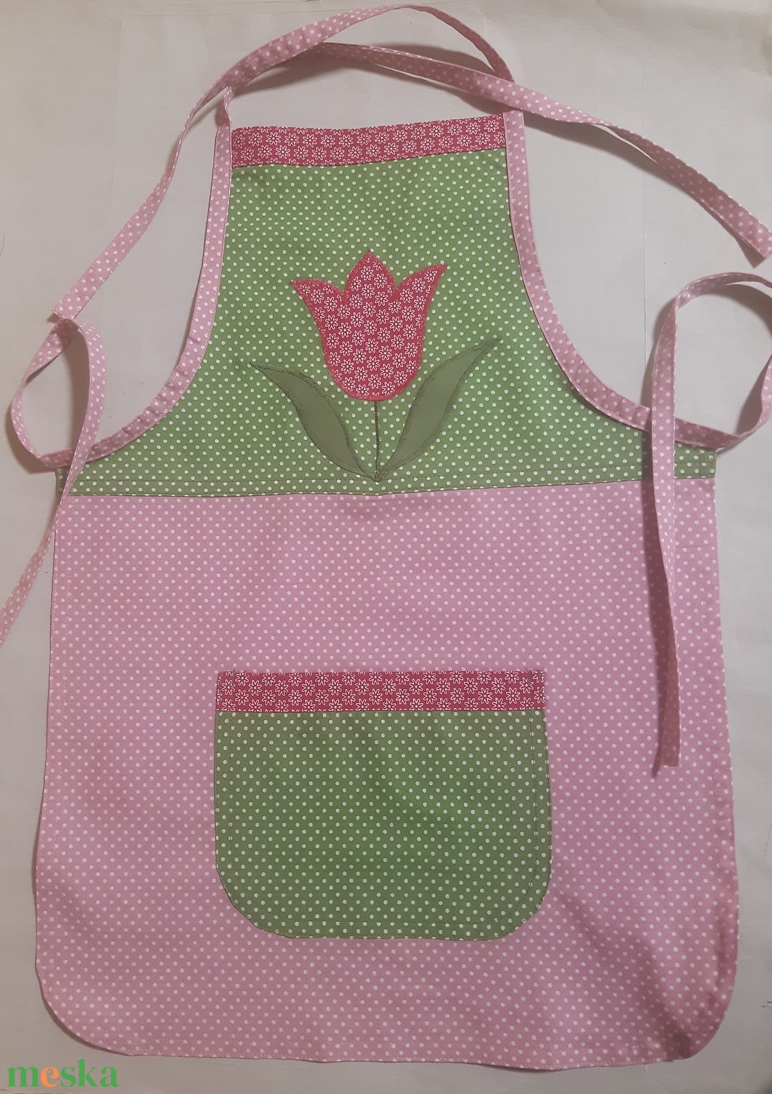 Tulipános kötény - otthon & életmód - konyhafelszerelés, tálalás - konyhai textil - kötény - Meska.hu