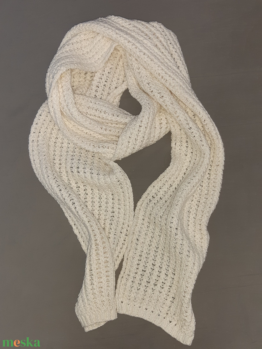 Csipke sál, nyers színű  - ruha & divat - sál, sapka, kendő - sál - Meska.hu