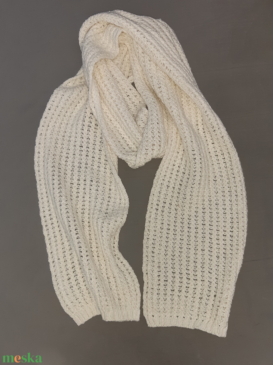 Csipke sál, nyers színű  - ruha & divat - sál, sapka, kendő - sál - Meska.hu