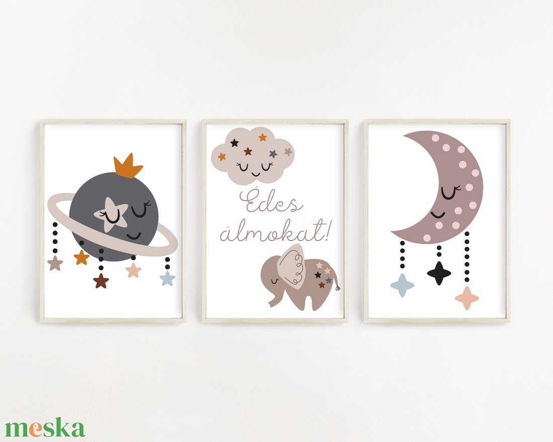 Gyerekszoba dekor poszter A4 falikép szett 3 db - otthon & életmód - babaszoba, gyerekszoba - babaszoba, gyerekszoba - Meska.hu
