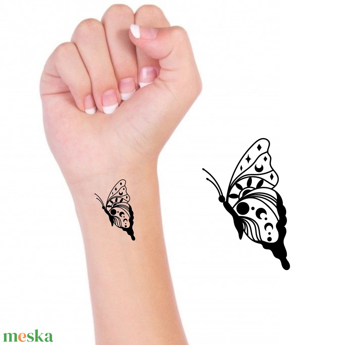 Ideiglenes tetoválás - Lepkés (3 db-os szett), ideiglenes tetkó - otthon & életmód - papír, írószer - matrica, matrica csomag - Meska.hu