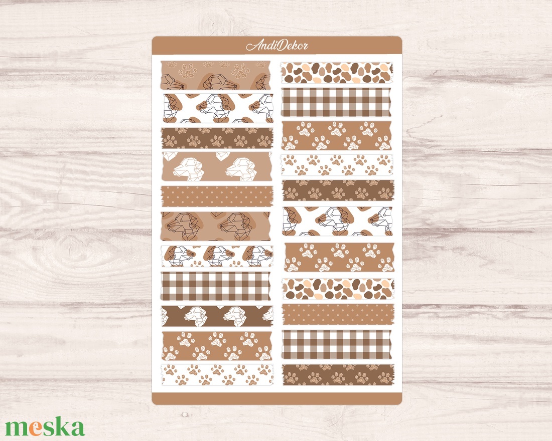 Washi szalag matricák 5. - scrapbook matrica - washi tape - otthon & életmód - papír, írószer - matrica, matrica csomag - Meska.hu