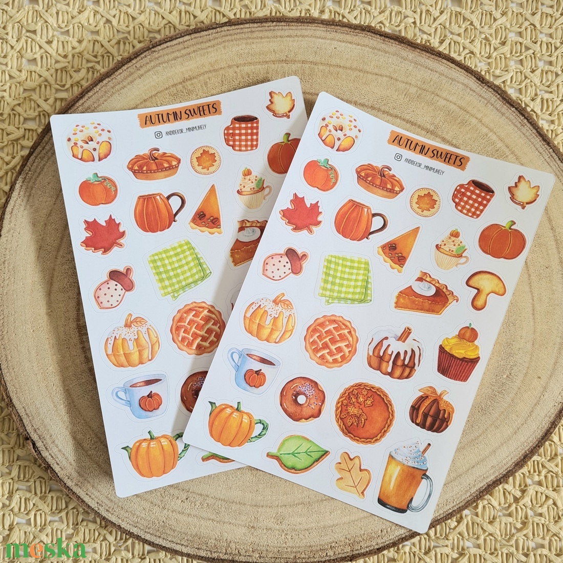 Őszi édességek matrica ív - No.0001 - otthon & életmód - papír, írószer - matrica, matrica csomag - Meska.hu