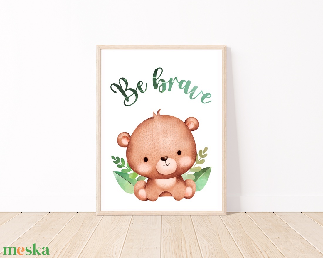 Macis gyerekszoba dekor poszter - A4 falikép szett - 3 db - Be brave - otthon & életmód - babaszoba, gyerekszoba - babaszoba, gyerekszoba - Meska.hu