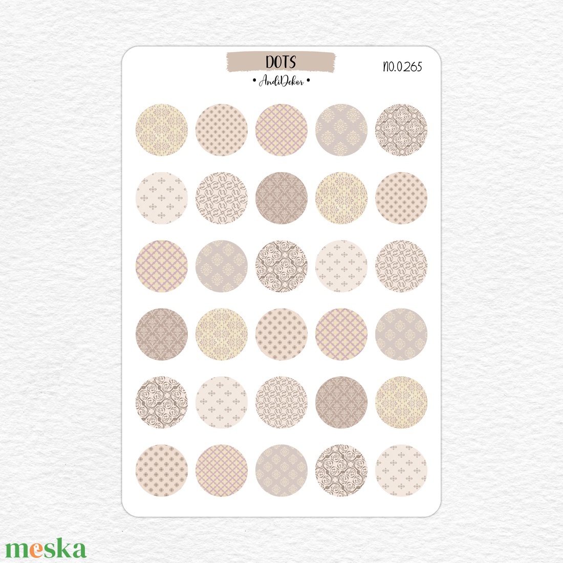Beige mintás pöttyök matrica szett No.0265 - otthon & életmód - papír, írószer - matrica, matrica csomag - Meska.hu Beige mintás pöttyök matrica szett No.0265 - otthon & életmód - papír, írószer - matrica, matrica csomag - Meska.hu