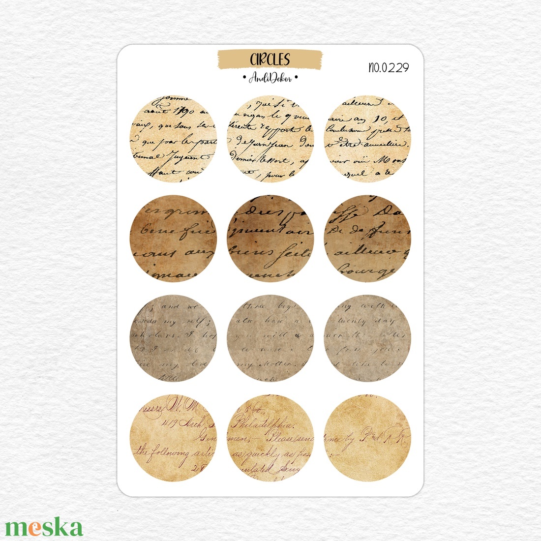 Vintage levél mintás körök matrica szett No.0229 - otthon & életmód - papír, írószer - matrica, matrica csomag - Meska.hu Vintage levél mintás körök matrica szett No.0229 - otthon & életmód - papír, írószer - matrica, matrica csomag - Meska.hu