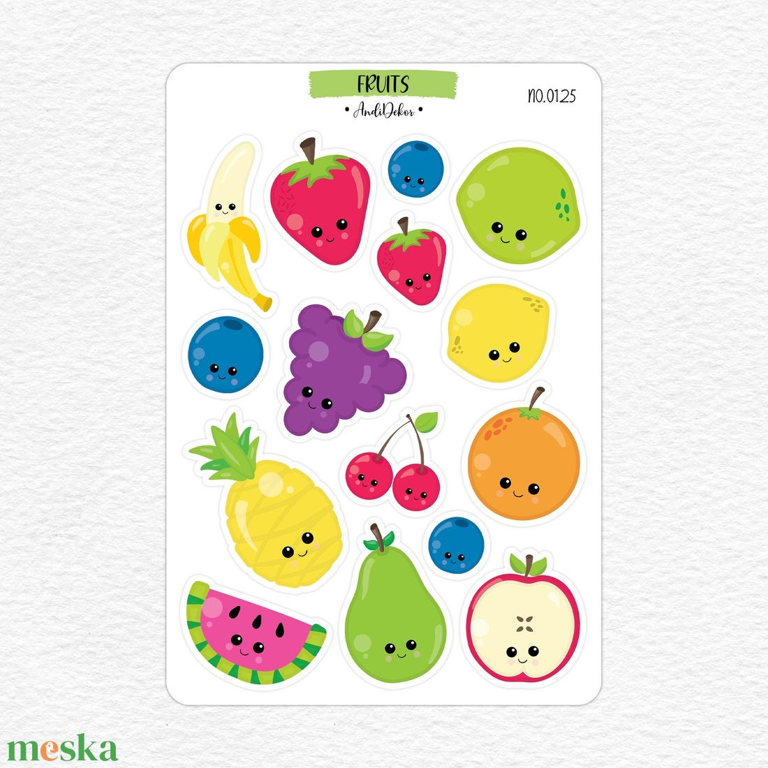 Gyümölcsös matricák No.0125 - otthon & életmód - papír, írószer - matrica, matrica csomag - Meska.hu