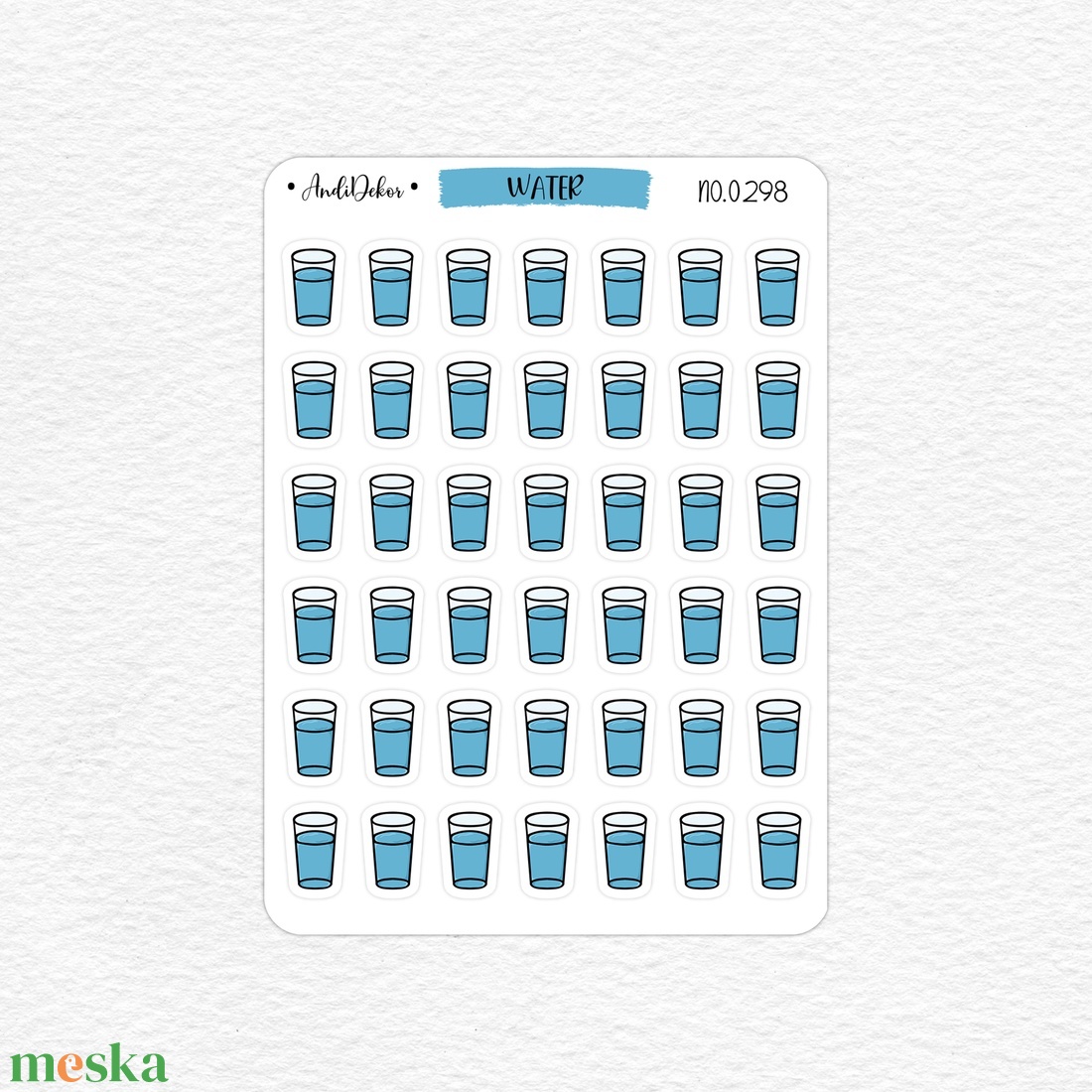 Mini pohár matricák - vízivás emlékeztető matricák No.0298 - otthon & életmód - papír, írószer - matrica, matrica csomag - Meska.hu