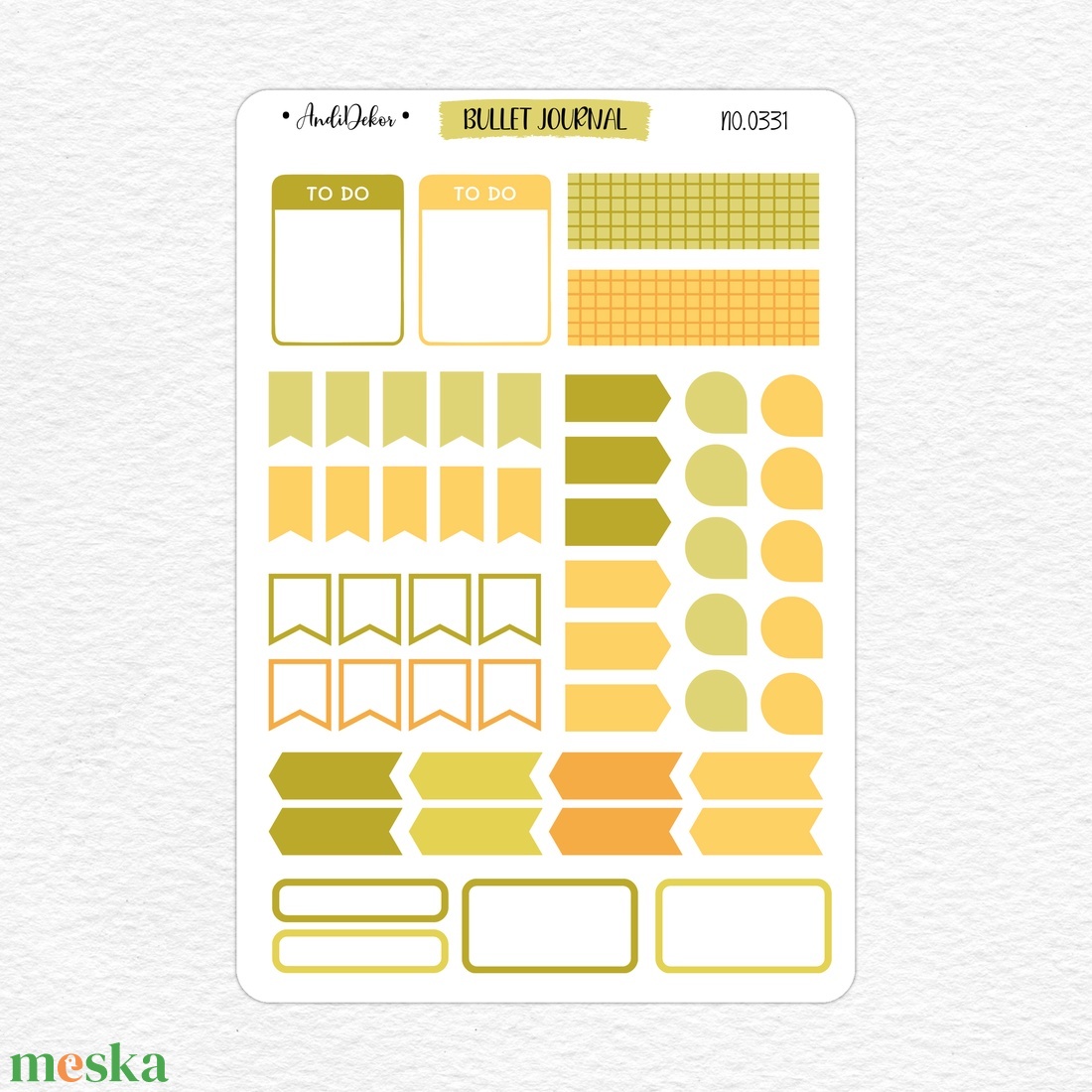 Bullet journal díszítő matricák No.0331 - otthon & életmód - papír, írószer - matrica, matrica csomag - Meska.hu