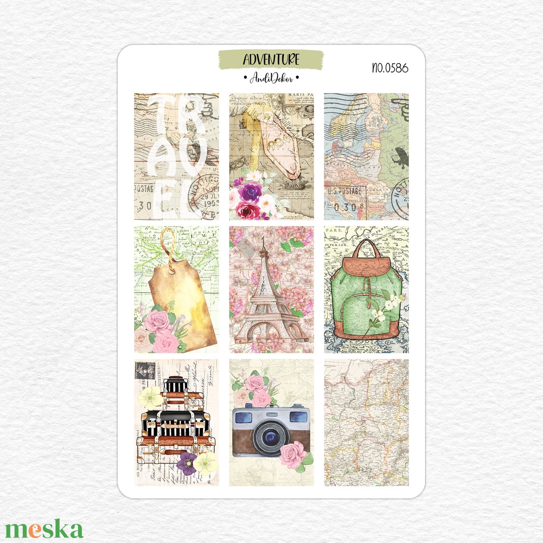 Scrapbook matrica ív - utazások No.0586 - otthon & életmód - papír, írószer - matrica, matrica csomag - Meska.hu