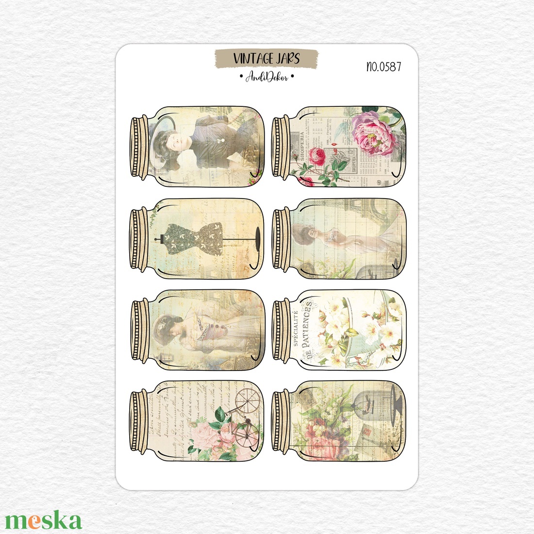Scrapbook matrica ív - vintage üvegek No.0587 - otthon & életmód - papír, írószer - matrica, matrica csomag - Meska.hu Scrapbook matrica ív - vintage üvegek No.0587 - otthon & életmód - papír, írószer - matrica, matrica csomag - Meska.hu