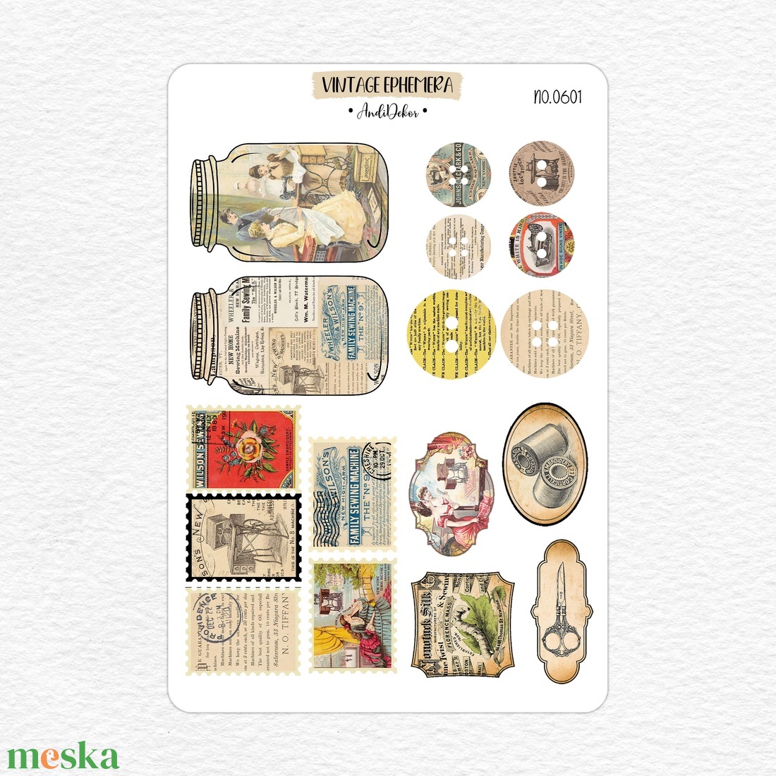 Scrapbook matrica ív - Vintage ephemera No.0601 - otthon & életmód - papír, írószer - matrica, matrica csomag - Meska.hu Scrapbook matrica ív - Vintage ephemera No.0601 - otthon & életmód - papír, írószer - matrica, matrica csomag - Meska.hu