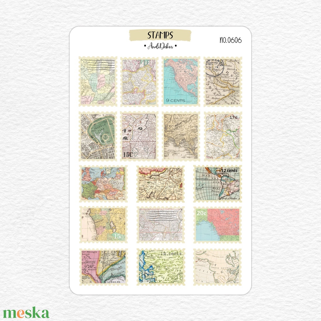 Scrapbook matrica ív - Vintage bélyegek No.0606 - otthon & életmód - papír, írószer - matrica, matrica csomag - Meska.hu Scrapbook matrica ív - Vintage bélyegek No.0606 - otthon & életmód - papír, írószer - matrica, matrica csomag - Meska.hu