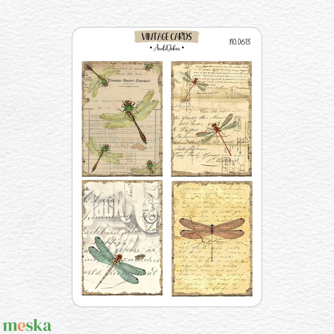 Scrapbook matrica ív - Vintage szitakötős No.0613 - otthon & életmód - papír, írószer - matrica, matrica csomag - Meska.hu Scrapbook matrica ív - Vintage szitakötős No.0613 - otthon & életmód - papír, írószer - matrica, matrica csomag - Meska.hu