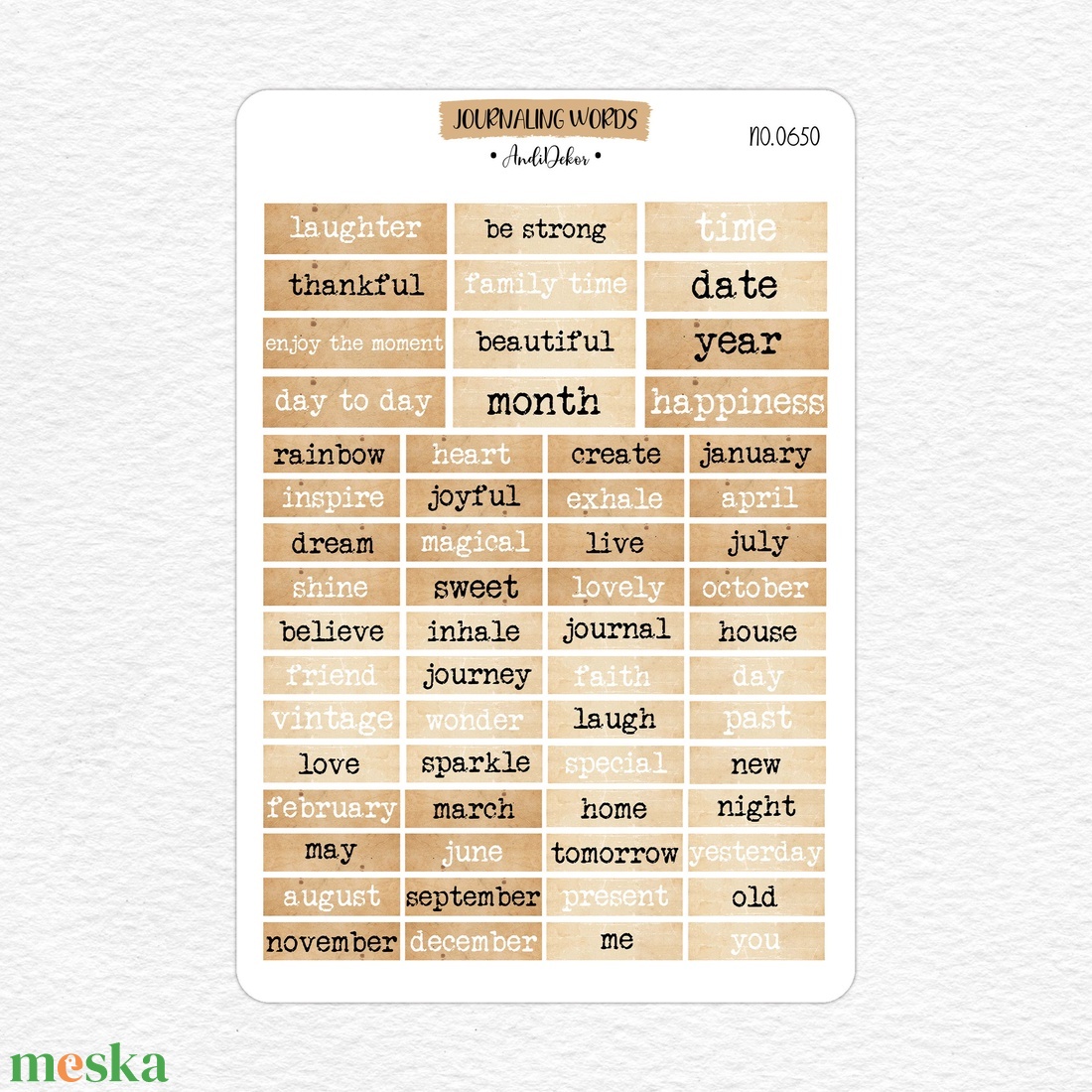 Scrapbook matrica ív - Szavak, kifejezések No.0650 - otthon & életmód - papír, írószer - matrica, matrica csomag - Meska.hu