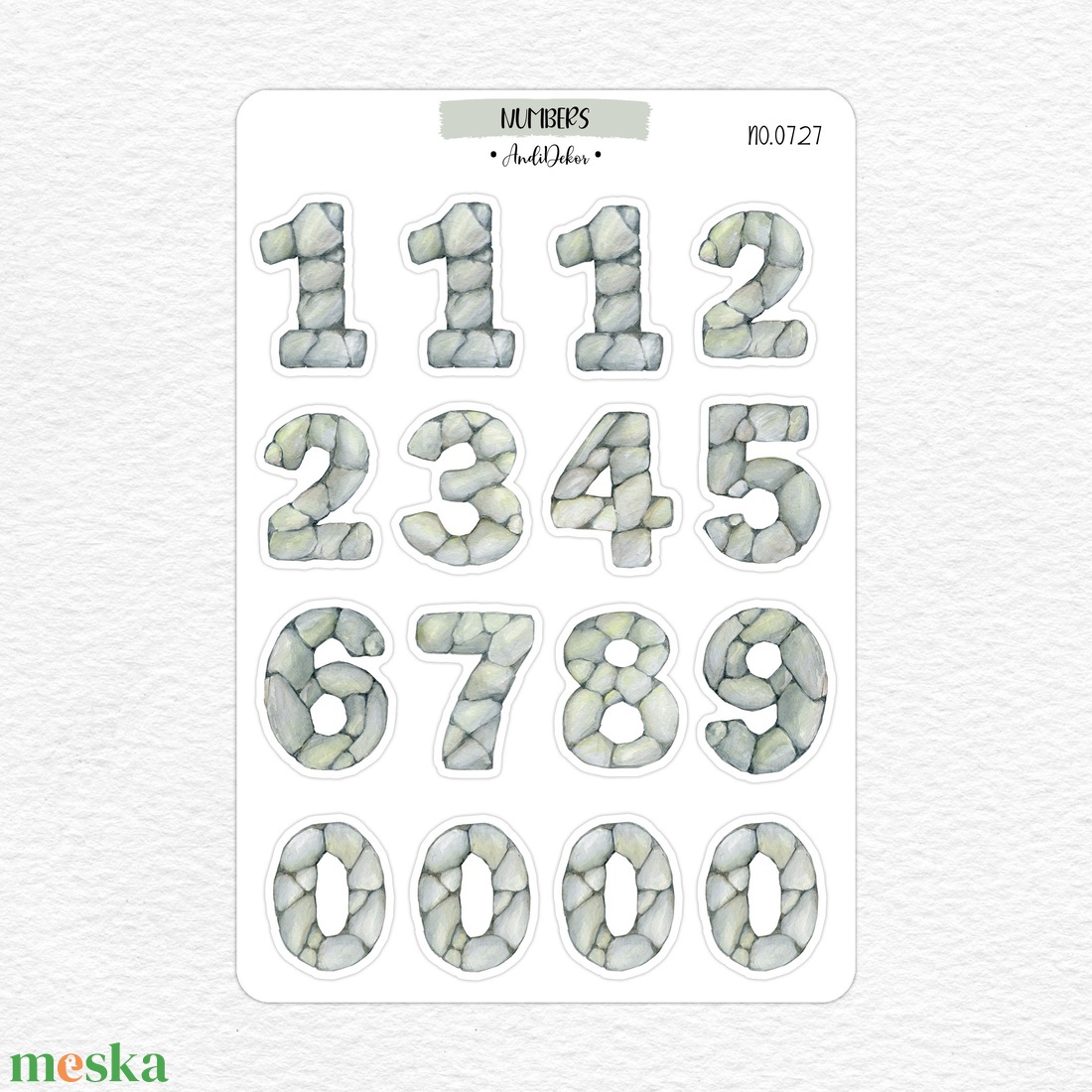 Kő mintás számok matrica ív No.0727 - otthon & életmód - papír, írószer - matrica, matrica csomag - Meska.hu Kő mintás számok matrica ív No.0727 - otthon & életmód - papír, írószer - matrica, matrica csomag - Meska.hu