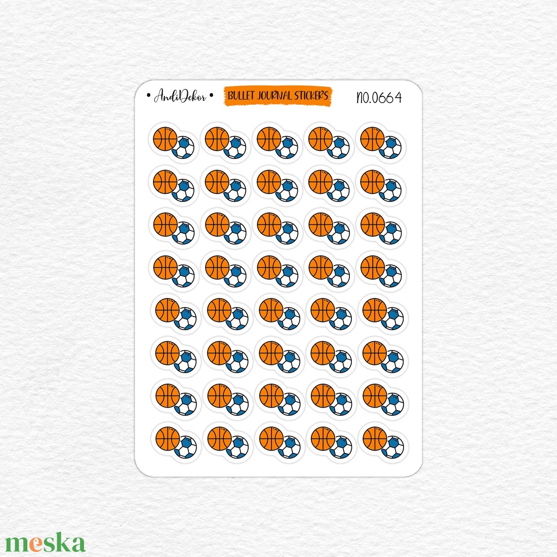 Mini labda matricák - edzés tervező matricák No.0664 - otthon & életmód - papír, írószer - matrica, matrica csomag - Meska.hu