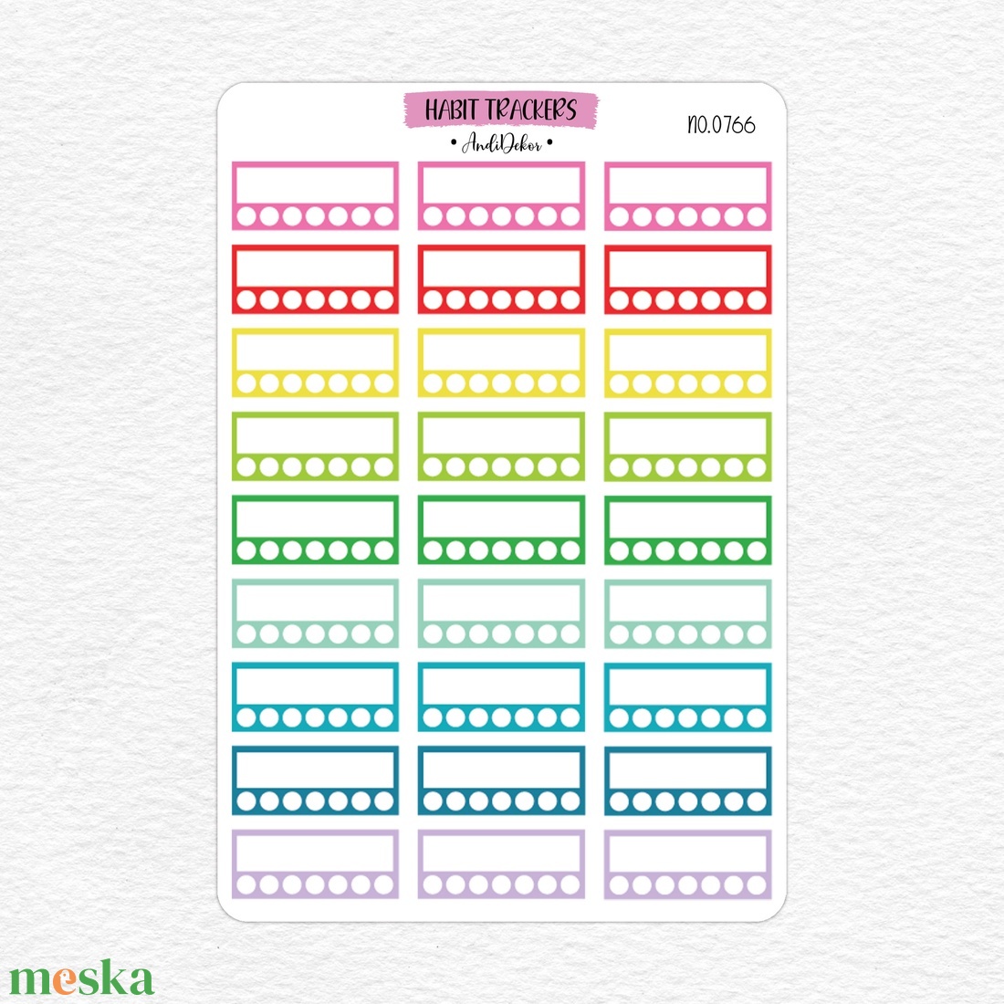 Bullet journal szokáskövető matricák - Trackers - No.0766 - otthon & életmód - papír, írószer - matrica, matrica csomag - Meska.hu