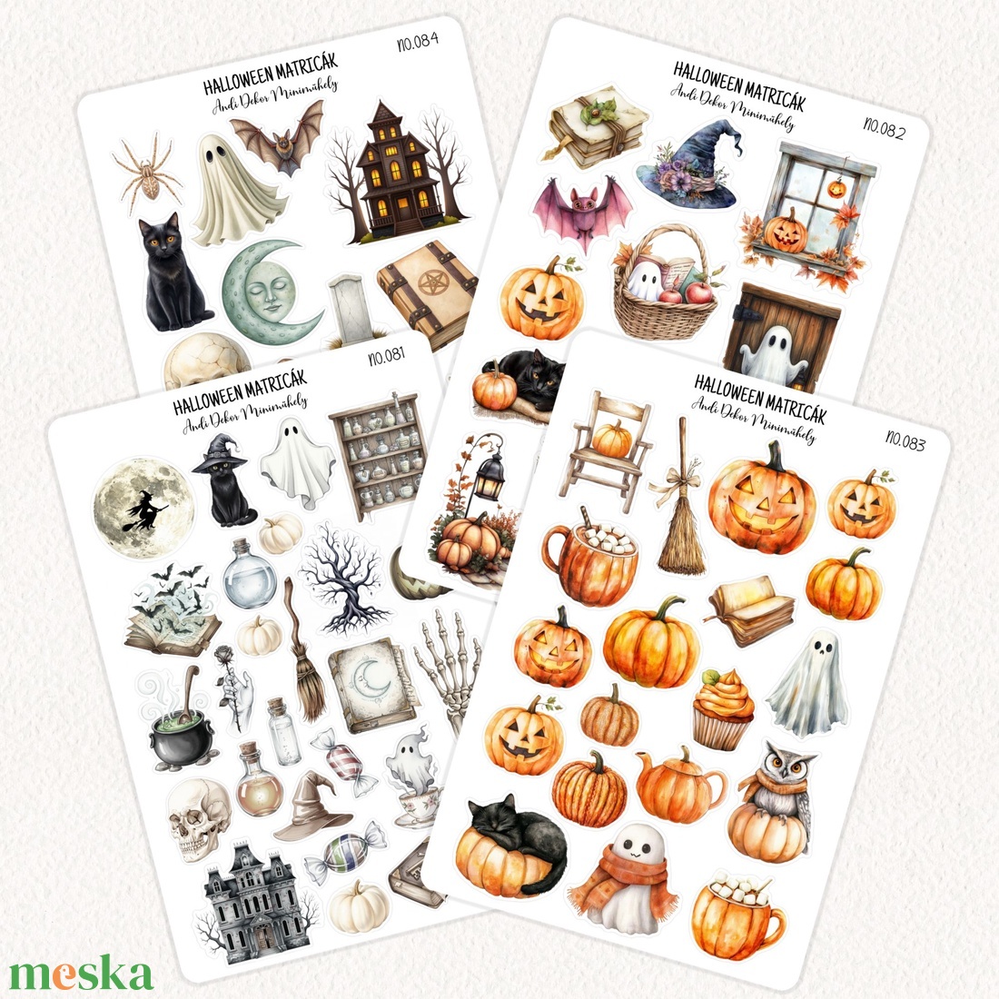 Halloween matricák - matrica csomag 21. - otthon & életmód - papír, írószer - matrica, matrica csomag - Meska.hu