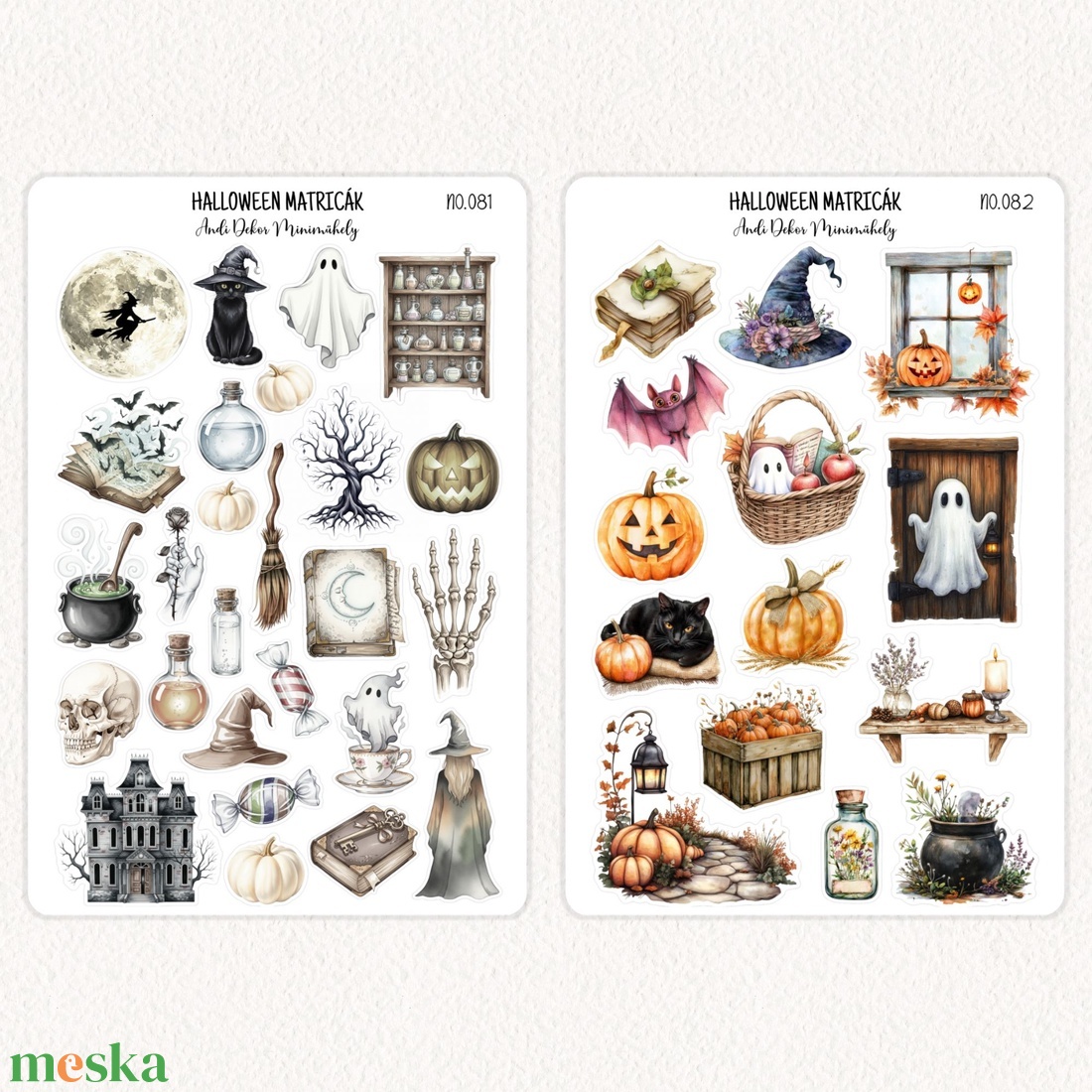 Halloween matricák - matrica csomag 21. - otthon & életmód - papír, írószer - matrica, matrica csomag - Meska.hu