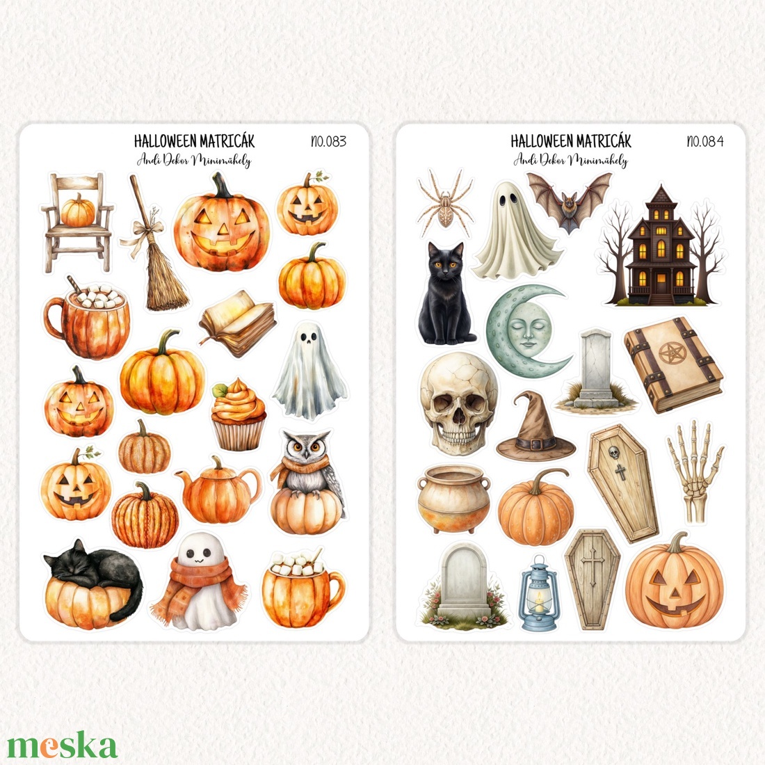 Halloween matricák - matrica csomag 21. - otthon & életmód - papír, írószer - matrica, matrica csomag - Meska.hu