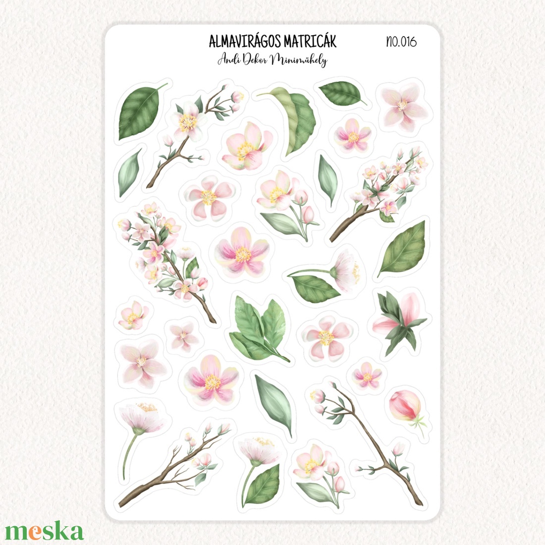 Almavirágos matricák No.016 - otthon & életmód - papír, írószer - matrica, matrica csomag - Meska.hu