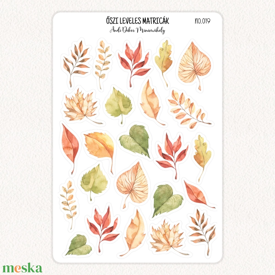 Őszi leveles matricák No.019 - otthon & életmód - papír, írószer - matrica, matrica csomag - Meska.hu