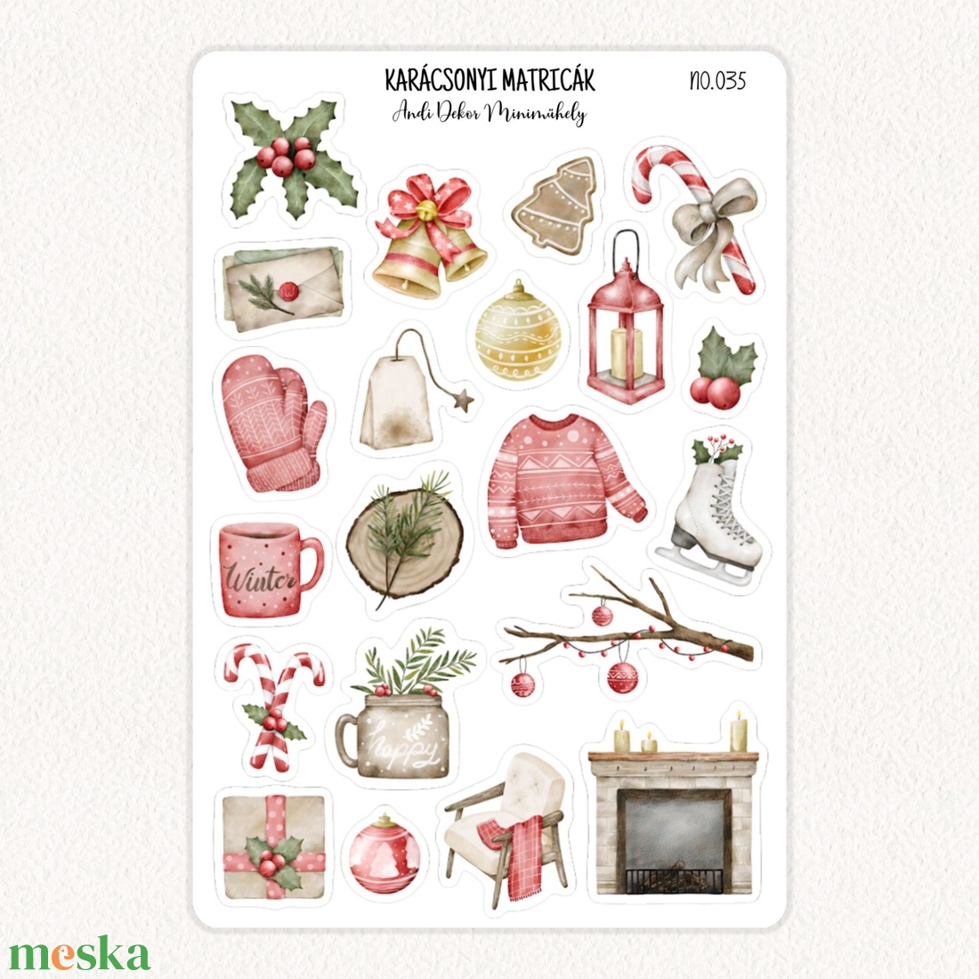 Karácsonyi matricák No.035 - otthon & életmód - papír, írószer - matrica, matrica csomag - Meska.hu